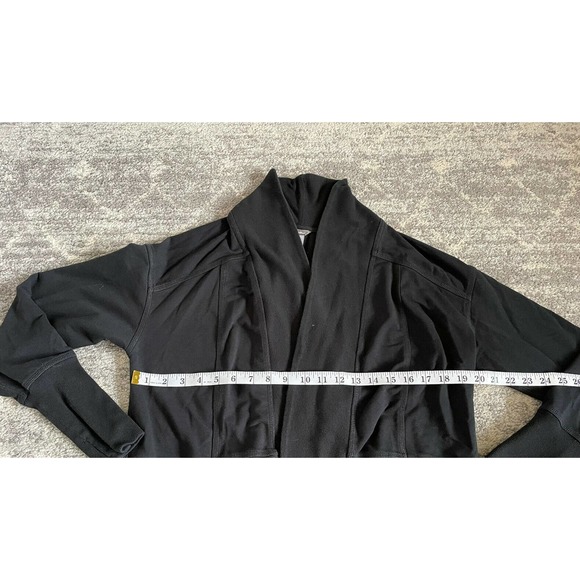 Eddie Bauer Womens M Cardigan Black Open Front Long L1 - Picture 4 of 9